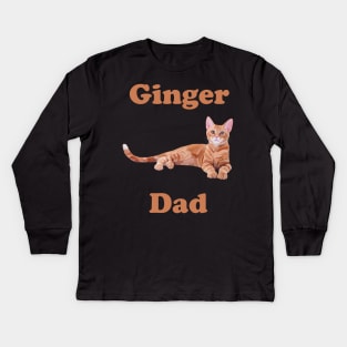 Ginger Cat Dad Kids Long Sleeve T-Shirt